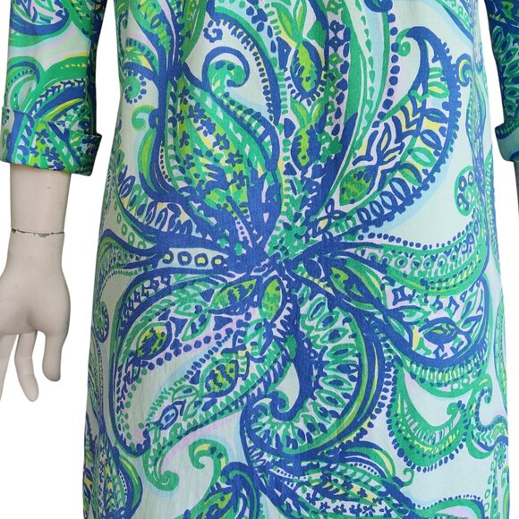 LILLY PULITZER Rossmore Keep It Current Poolside Blu Cotton Tunic TShirt Dress M - Picture 11 of 14